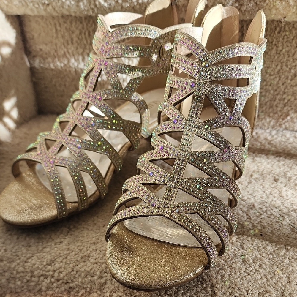Sparkling Gold Kids' Dress Shoes